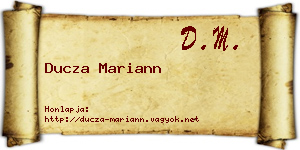 Ducza Mariann névjegykártya