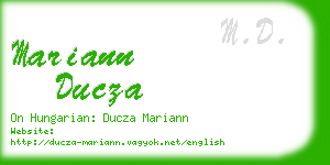 mariann ducza business card